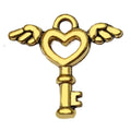 Antique Gold Tone Skeleton Key Charms in Twenty Designs view 5