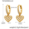 Heart Zircon Ball Chain Necklace Bracelet Earring Set view 7