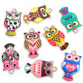 Colorful Patterned Owl Enamel Metal Charms, 16 Designs view 5