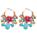 Beaded Elephant And Fish Charm Hoop Earrings Statement Jewelry view 5