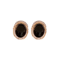 Black Oval Crystal Halo Stud Earrings for Women Fashion Jewelry view 5