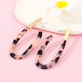 Leopard Pattern Acetate Long U-Shaped Stud Earrings view 5