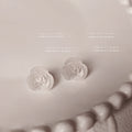 Frosted Acrylic Rose Flower Stud Earrings Three Color Ways view 8