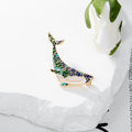 Green Gold Tone Dolphin Enamel Metal Brooch Pin for Jackets and Lapels view 4