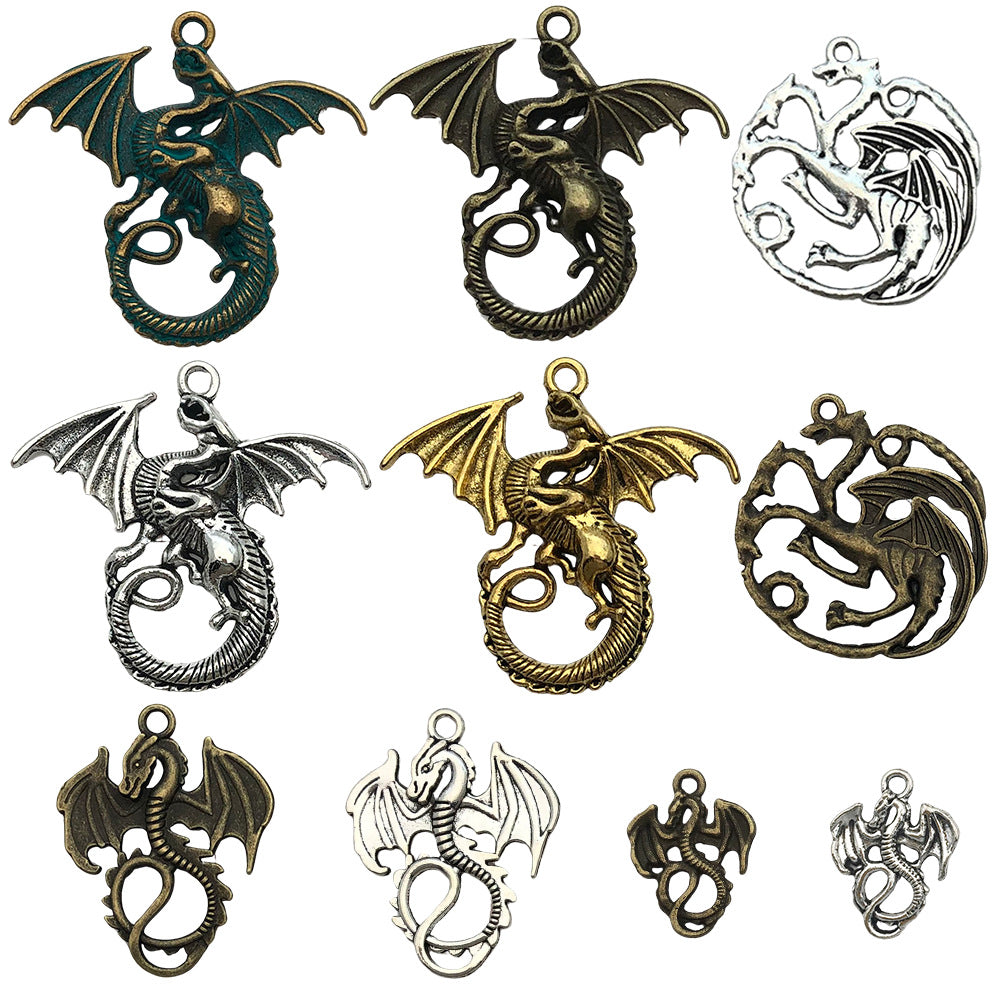 Antique Zinc Alloy Flying Dragon Pterosaur Charm Pendant for DIY Necklace Jewelry Making
