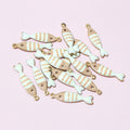 Striped Fish Charms Jewelry Making Components In Detailed Metal Finishes view 11
