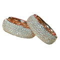 Rose Gold Tone Crystal Pave Wide Huggie Hoop Earrings view 5
