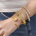Geometric Crystal Open Bangle Collection in Seven Designs view 4