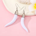 Silver Tone Resin Chili Pepper Hook Earrings in Eleven Colors view 3