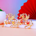 Multicolor Crystal Pegasus Keychain with Gold Tone Hardware view 3