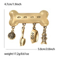 Bone Brooch with Dangling Pet Theme Charms Decorative Clothing Pin view 5