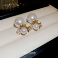 Pearl Star And Moon Double Sided Stud Earrings With Decorative Details view 4