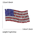 Waving American Flag Crystal Brooch in Two Silhouettes view 7