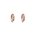 Rose Gold Knot Huggie Hoop Earrings Micro-Set Clear CZ view 5