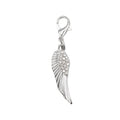 Rhinestone Angel Wing Lobster Clasp Charm Gold or Silver view 7