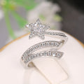 Silver Tone Star Shooting-Star Open Ring and Stud Earrings view 2