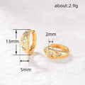 Gold Tone Star Set Clear Stone Huggie Hoop Earrings view 4