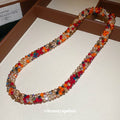 Multicolor Faceted Bead Necklace With A Close Fitting Silhouette view 4
