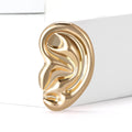 Sculptural Ear Brooch in Gold or Silver Tone Finish view 2