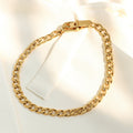 Broad Curb Link Choker Necklace with Front Clasp in Gold and Silver Tone view 2