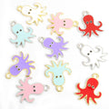 Colorful Enamel Octopus Charms in Gold and Silver Tones view 5