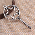 Open Star Magic Wand Frame Pendant Metal Jewelry Making Component view 2
