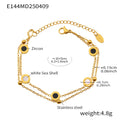 Stainless Steel Roman Disc Necklace Shell Bracelet Gold Silver Rose view 11