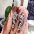 White Gold Marquise Pear Cascade Drop Earrings Alloy view 1