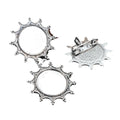 Sunburst Round Brooch Bezel Setting in Antique Silver view 5