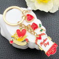 Six Floral Heart Butterfly and Mothers Day Keychains view 2