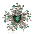 Starburst Crystal Brooch Large Triangle Center Four Colors view 1