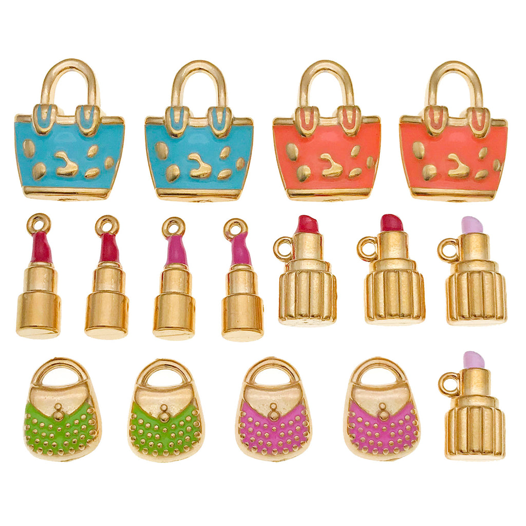 Stainless Steel Colorful Lipstick Charm Pendant for Bracelet Necklace Keychain DIY