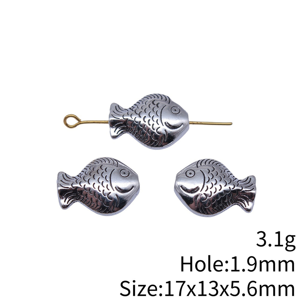 17x13x5.6mm 3.1g Multicolor Zinc Alloy Fish Small Hole Spacer Beads for Necklace Bracelet Making