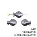 Patterned Fish Shape Metal Beads for Jewelry Making view 3
