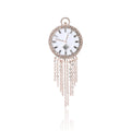 Tassel Clock Brooch in Detailed Metal and Crystal Design view 5