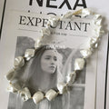 White Round Pearl Bead Necklaces Multiple Sizes Irregular Style view 7