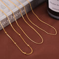 Gold Snake Chain And Ball Bead Necklaces Stackable Thin Metal view 4