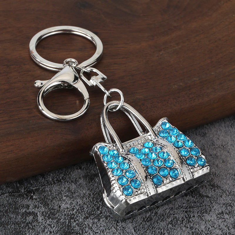 Rhinestone Handbag Keychain Alloy Purse Charm for Women's Bag Accessory