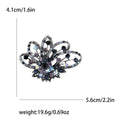 Crystal Openwork Flower Brooch Blue or Multicolor Rhinestone Pin view 6