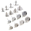 Stainless Steel Round Bezel Stud Earring Settings in Eight Styles view 5
