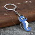 Cartoon Seahorse Metal Keychain In Four Color Styles view 2