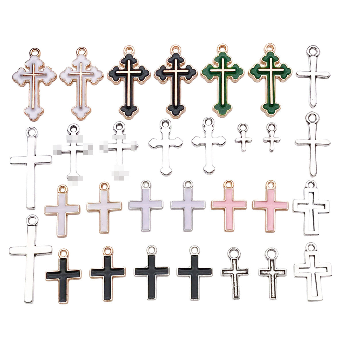 Enamel Zinc Alloy Cross Charm Pendant for DIY Punk Earrings Necklace Bracelet Jewelry