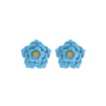 Four Color Layered Petal Flower Statement Stud Earrings view 5