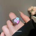 Silver Open Shell Chip Statement Rings 4 Assorted Styles view 3