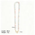 Multicolor Eight Point Five Millimeter Round Bead Carabiner Necklaces view 9