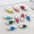 Multicolor Pill Capsule Glossy Charms for Jewelry and Craft Projects view 3