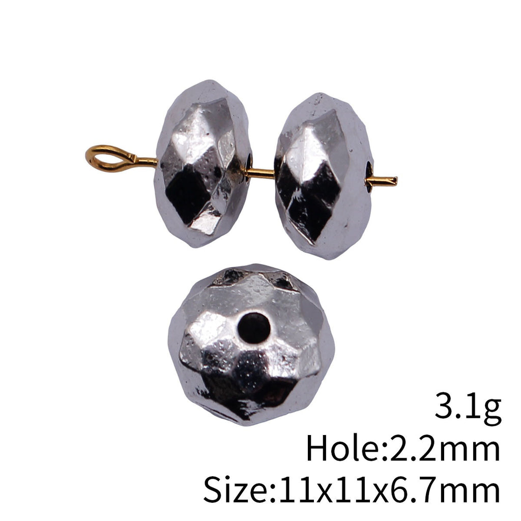 11x11x6.7mm 3.1g Antique Silver Tone Zinc Alloy Faceted Diamond Shape Loose Metal Beads for Bracelet Making