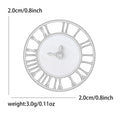 Roman Numeral Clock Face Brooch in Gold or Silver Tone view 6