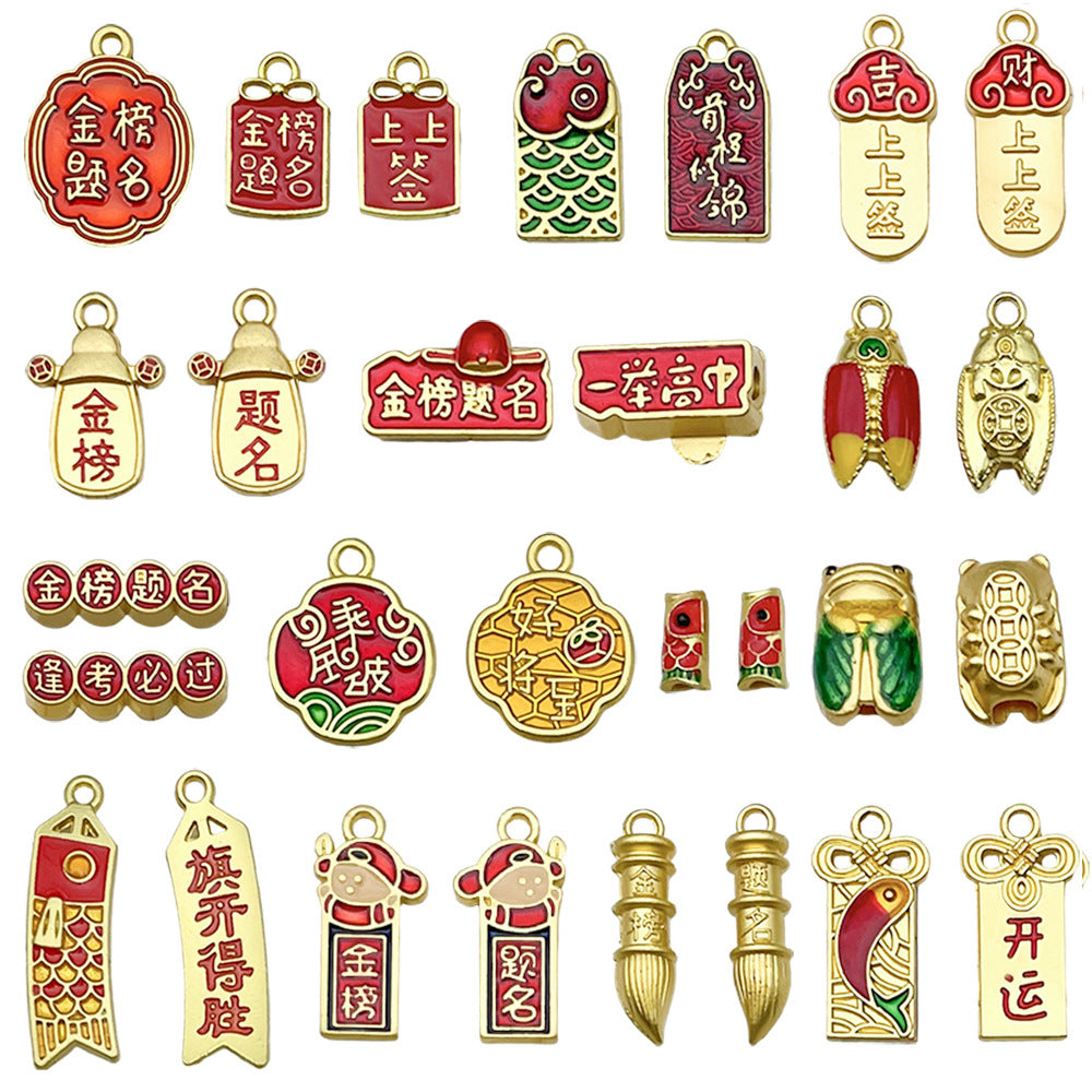 Gold Tone Zinc Alloy Scholar Hat Charm Pendant for DIY Bracelet Hair Tie Jewelry