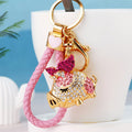 Jeweled Flying Pig Keychains in Three Colors with Two Wrist Loop Only Options view 1